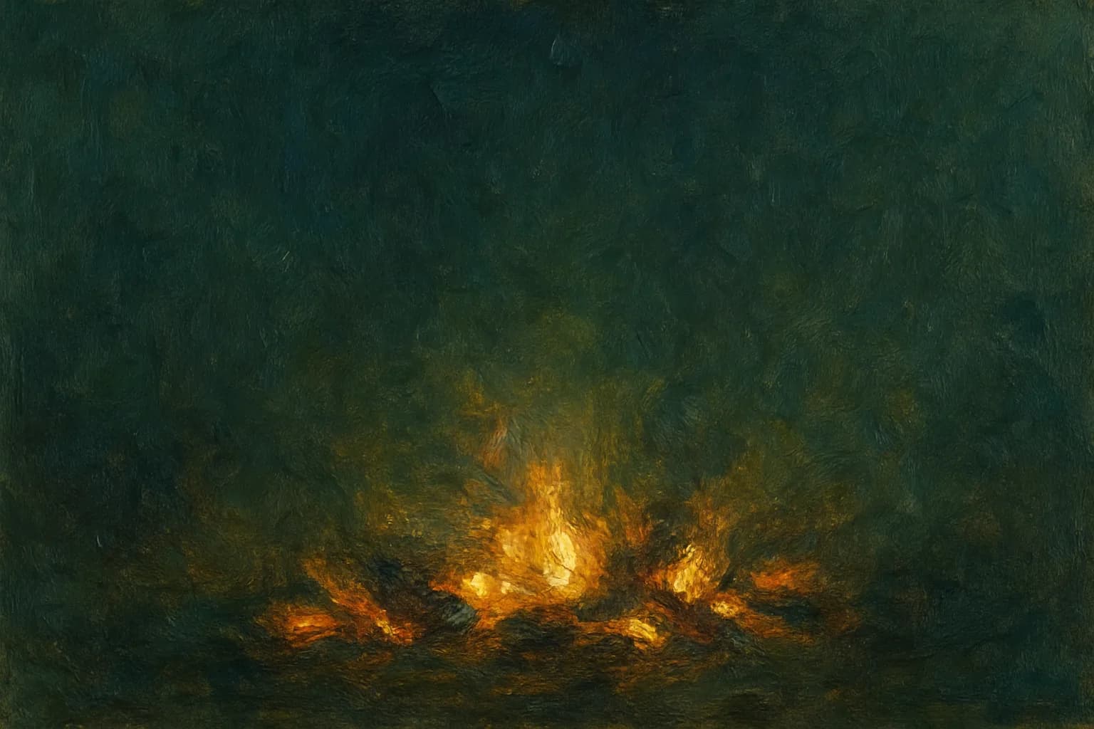 Glowing embers in a hearth, warm orange and red light radiating from dying coals.